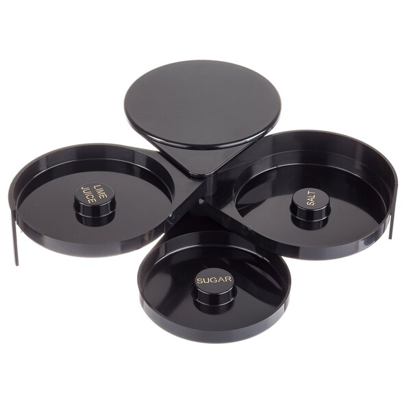 Tablecraft Glass Rimmer, 3 Swing Out Trays, Blk Abs P - H633