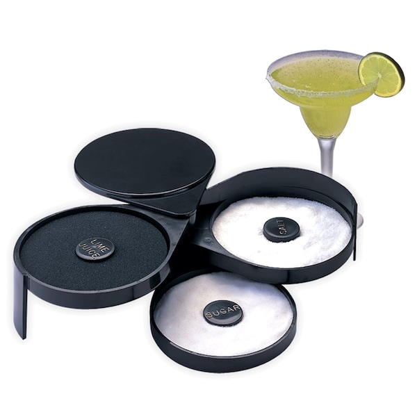 Tablecraft Glass Rimmer, 3 Swing Out Trays, Blk Abs P - H633
