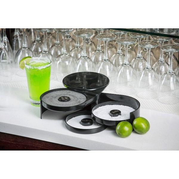 Tablecraft Glass Rimmer, 3 Swing Out Trays, Blk Abs P - H633