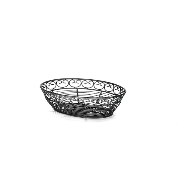 Tablecraft Meditranen Ovl Basket, Blk, 9"X6.25"X2.25" - BK27409
