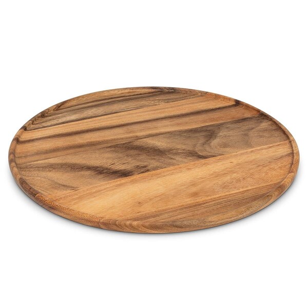 Abbott Collections 17 in. Round Tray with Lip, Acacia Wood - AB-75-WOODWORK-20