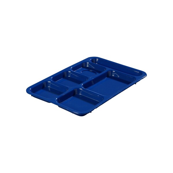 Carlisle Foodservice Right-Hand 6-Comp Tray, 14"x10", Blu, PK24 - P614R14