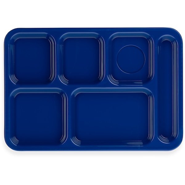 Carlisle Foodservice Right-Hand 6-Comp Tray, 14"x10", Blu, PK24 - P614R14
