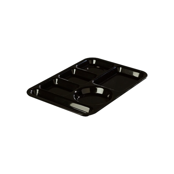 Carlisle Foodservice Left-Hand, 6-Compartment Tray, Black, PK24 - 61403
