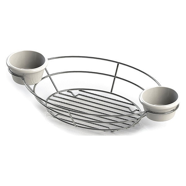 Tablecraft Oval Bskt W/Rmkn Hldr, Chr, 13"X7"X2" - H711372