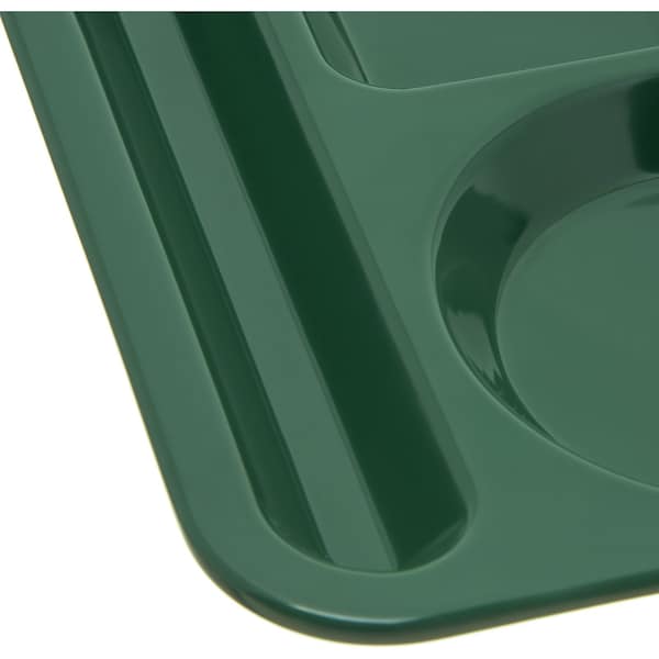 Carlisle Foodservice Lt Hand Hvy Wt, 6-Comp Tray, Grn, PK12 - 4398008