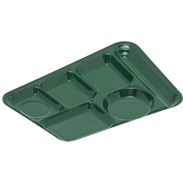 Carlisle Foodservice Lt Hand Hvy Wt, 6-Comp Tray, Grn, PK12 - 4398008