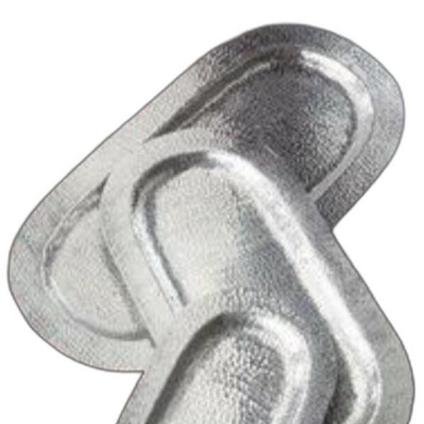 Homeroots 0.5 x 12 x 24 in. Capsule Shaped Silver Hammered Tray - 388589