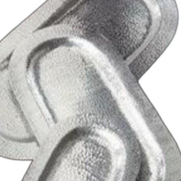 Homeroots 0.5 x 12 x 24 in. Capsule Shaped Silver Hammered Tray - 388589