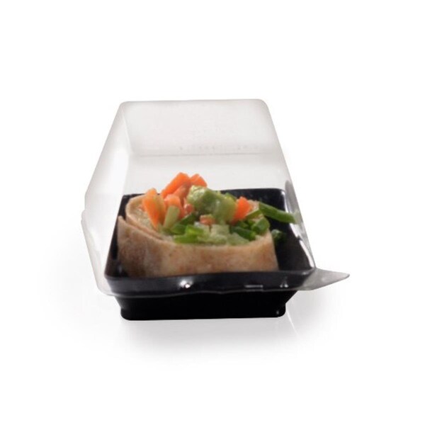 Fineline Settings Clear 2.25 and apos; and apos; x 2.25 and apos; and apos; Serving Tray PET Lid - 6201-L