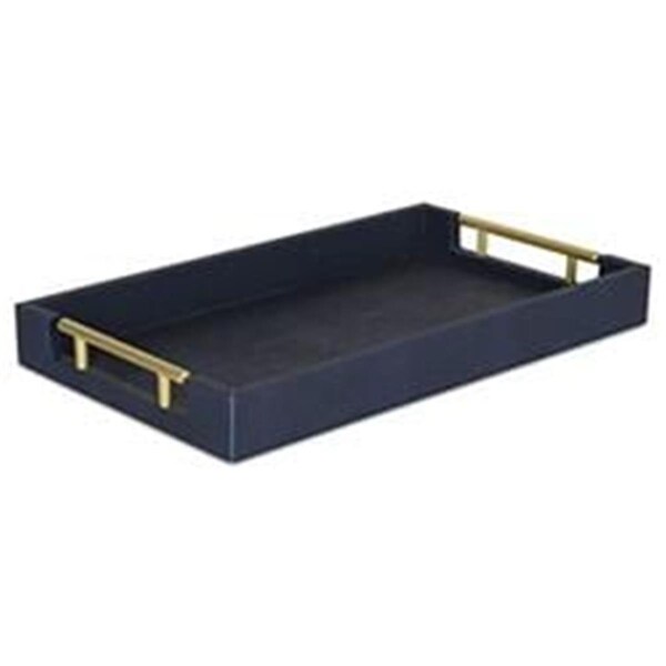 Cheungs Faux Shagreen Tray with Handles, Navy Blue - 5823NB