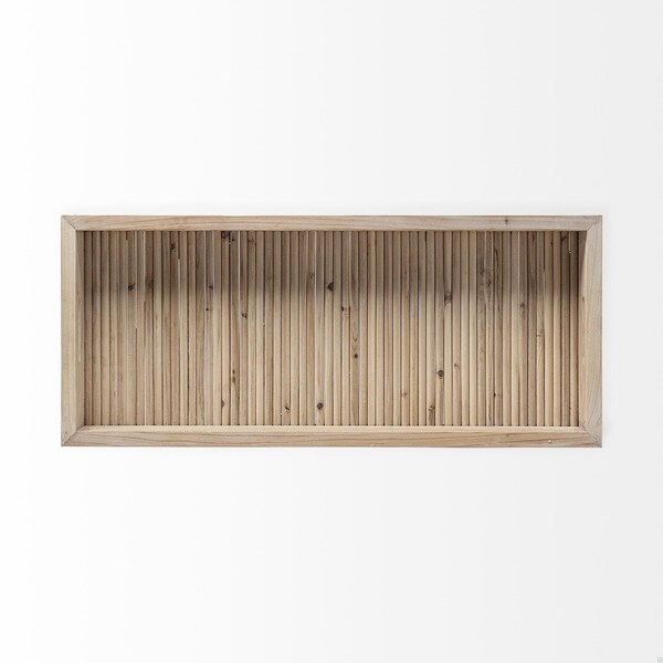 Homeroots Natural Blonde Wood with Coastal Inspired Tray - 376056