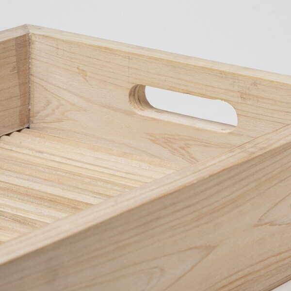 Homeroots Natural Blonde Wood with Coastal Inspired Tray - 376056