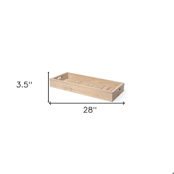 Homeroots Natural Blonde Wood with Coastal Inspired Tray - 376056