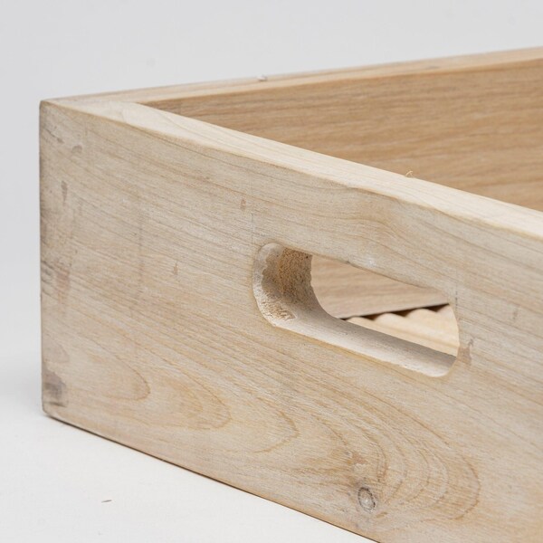 Homeroots Natural Blonde Wood with Coastal Inspired Tray - 376056