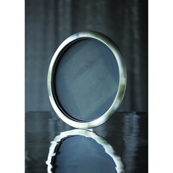 Service Ideas Tray with Removable Insert, 12" Round, Stainless Steel, Dark Tungsten - TR1412RIDT