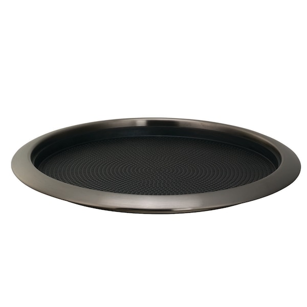 Service Ideas Tray with Removable Insert, 12" Round, Stainless Steel, Dark Tungsten - TR1412RIDT