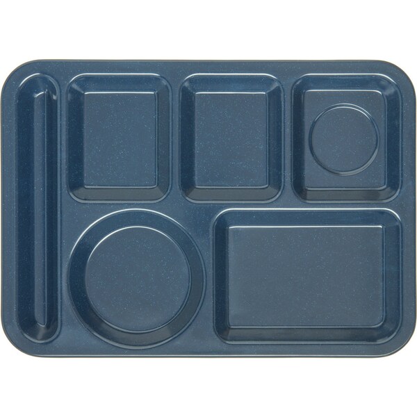 Carlisle Foodservice Lt Hand Hvy Wt, 6-Comp Tray, Blue, PK12 - 4398035