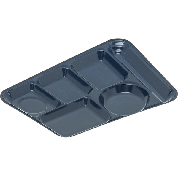 Carlisle Foodservice Lt Hand Hvy Wt, 6-Comp Tray, Blue, PK12 - 4398035