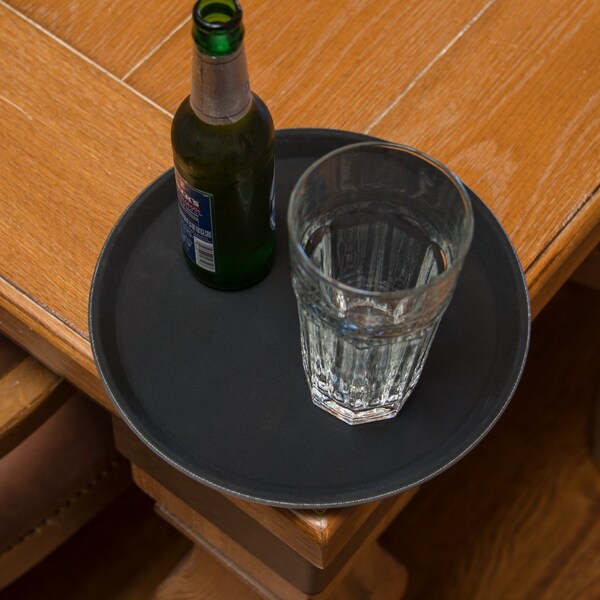 Carlisle Foodservice Round Tray, 11-1/4", Black, PK12 - 1100GL004