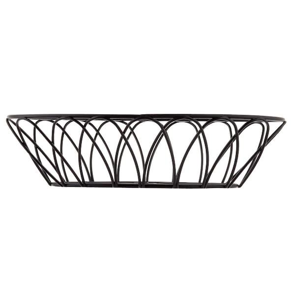 Tablecraft Oval Serving Basket, Black Metal, 9x6x2.5 - 10536