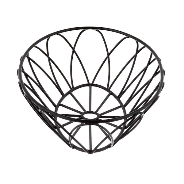 Tablecraft Oval Serving Basket, Black Metal, 9x6x2.5 - 10536