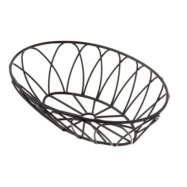 Tablecraft Oval Serving Basket, Black Metal, 9x6x2.5 - 10536