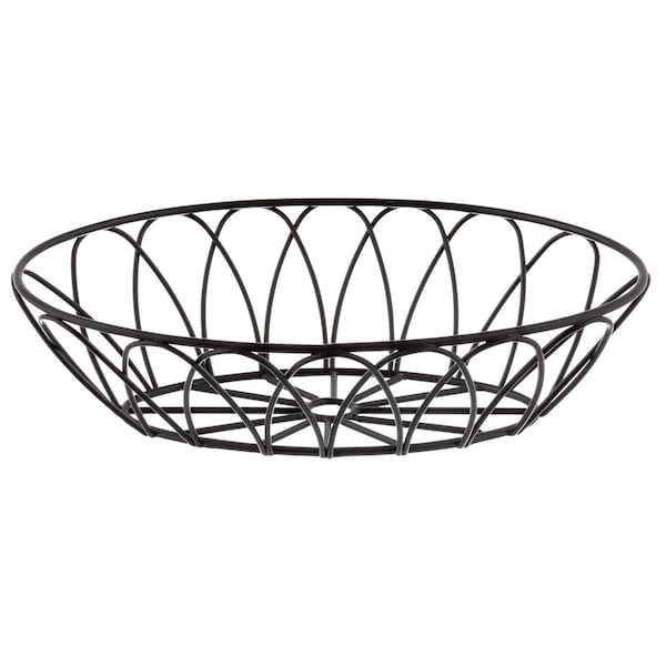 Tablecraft Oval Serving Basket, Black Metal, 9x6x2.5 - 10536