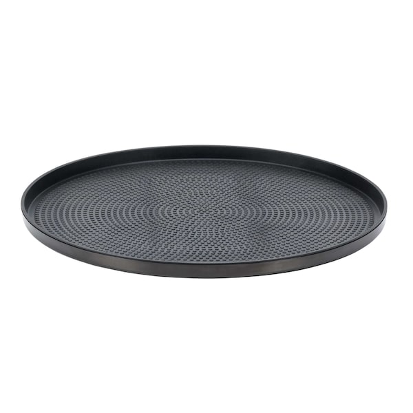 Service Ideas Modern Edge Round Serving Tray, 12in diamater, Black Onyx - TRME12RIBX