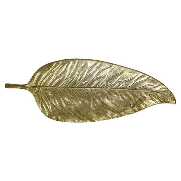 Bbh Homes 10.23 x 3.54 x 0.46 in. Handmade Gold Coated Decorative Aluminum Tray - UBBBVK060AB2020SC2HS