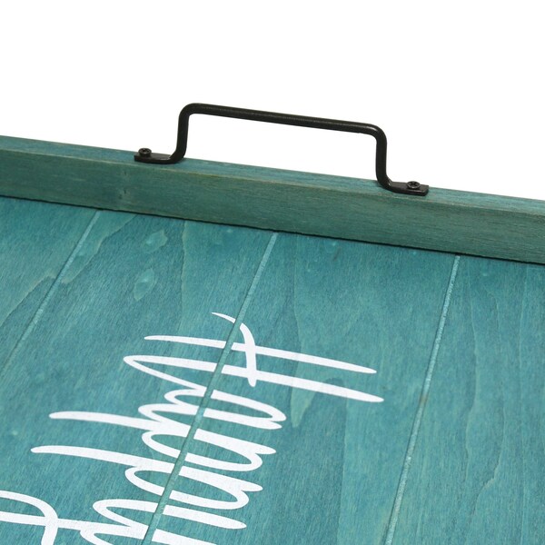 Elegant Designs Elegant Designs Decorative Wood Serving Tray, "Happy Place" - HG2000-BHP