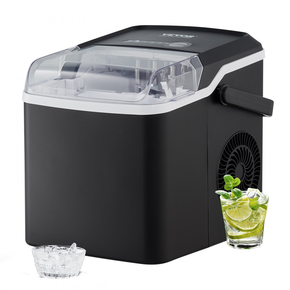 VEVOR Countertop Ice Maker, 9 Cubes Ready in 7 Mins, 26lbs in 24Hrs, Self-Cleaning Portable Ice Maker with Ice Scoop and Basket, Ice Machine with 2 Sizes Bullet Ice for Home Kitchen Office Bar Party - ZDBTMSZB26LBSRXBCV1