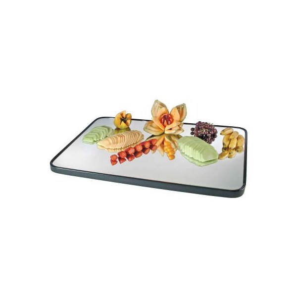 Cal Mil Plastics Cal-Mil Rectangle Mirror Tray with Black Trim 24"W x 32"D x 1"H - RR323