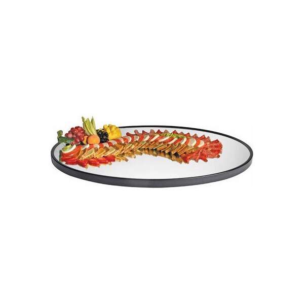 Cal Mil Plastics Cal-Mil - Oval Mirror Tray with Black Trim 24"W x 32"D x 1"H - RR322