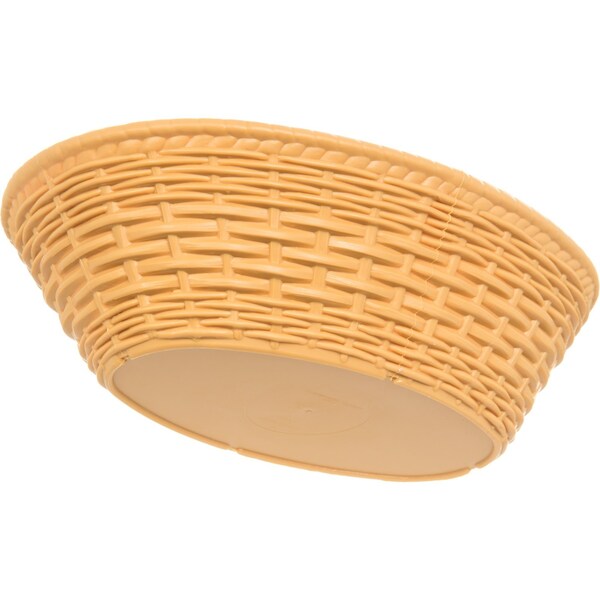 Carlisle Foodservice Oval Basket, 1.1 qt., Straw, PK12 - 650467