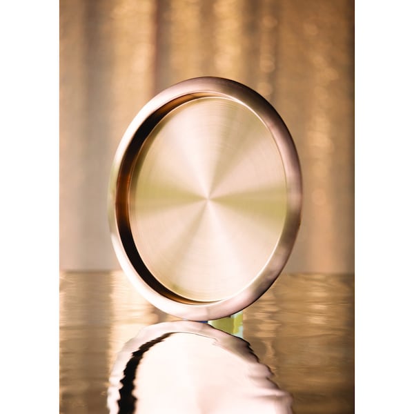 Service Ideas Tray with Removable Insert, 14" Round, Stainless Steel , Rose Gold - TR1614RIRG