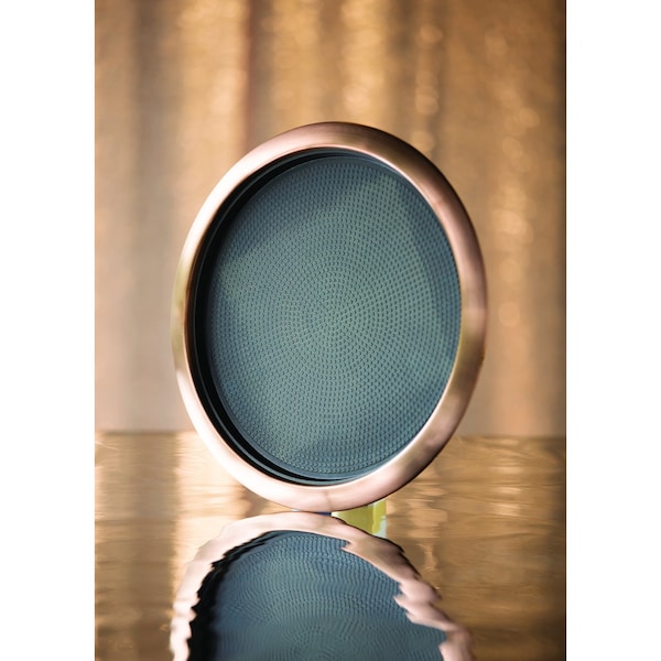 Service Ideas Tray with Removable Insert, 14" Round, Stainless Steel , Rose Gold - TR1614RIRG