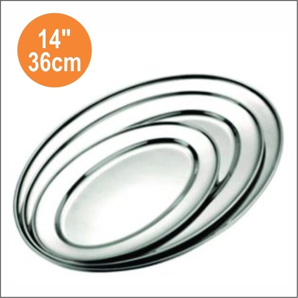 Star Dist 14 in. Stainless Steel Oval Tray - 2362