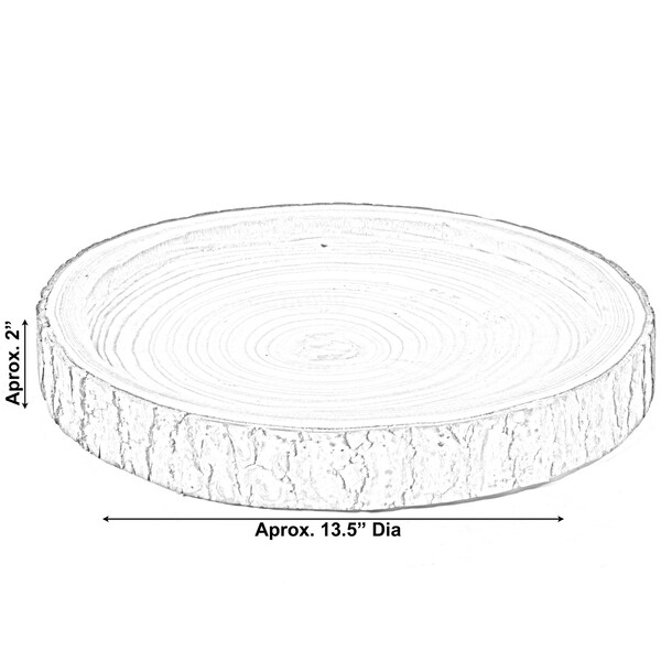 Vintiquewise Wood Tree Bark Indented Display Tray Serving Plate Platter Charger - 14 Inch Dia - QI003840-14