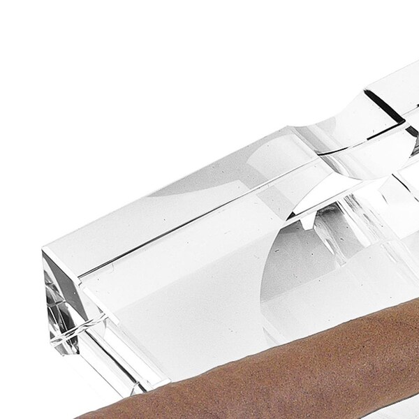 Homeroots 7 in. Hand Crafted Square Crystal Cigar Ash Tray - 375763
