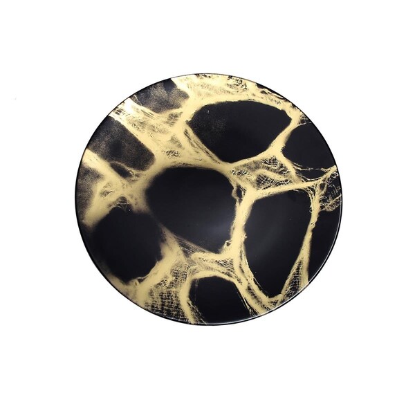 Classic Touch Classic Touch  Marbleized Dinner Plates, Black & Gold - Set of 4 - MDP1080