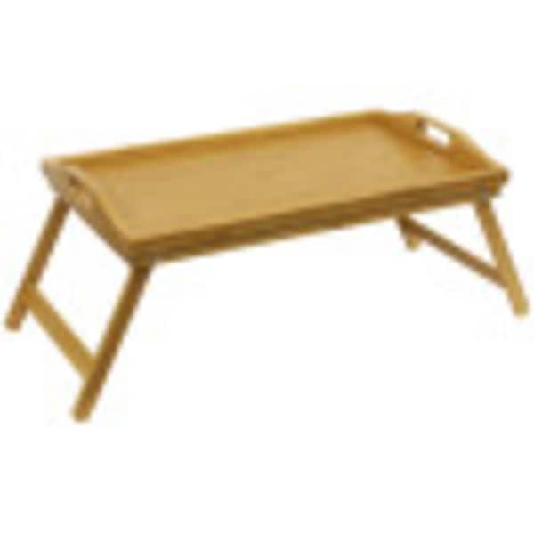 Home Basics MultiPurpose Folding Bamboo Bed Tray with Cutout Handles - BT01014