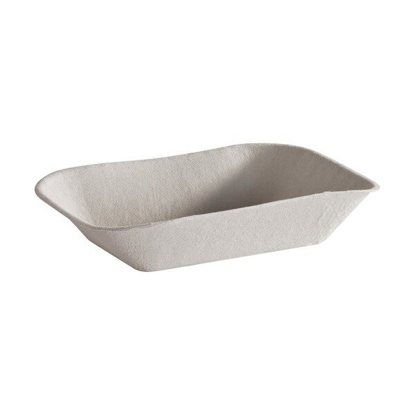 Huhtamaki Tray, f/Food Prep, Molded Fiber, 9inx7inx2-1/4in, WE, 2PK - HUH10405