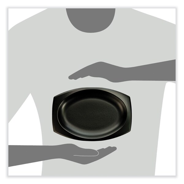 Dart Quiet Classic Laminated Foam Dinnerware, Platter, 9.8 in. x 6.7 in., Black, 500PK - 9PRBQR