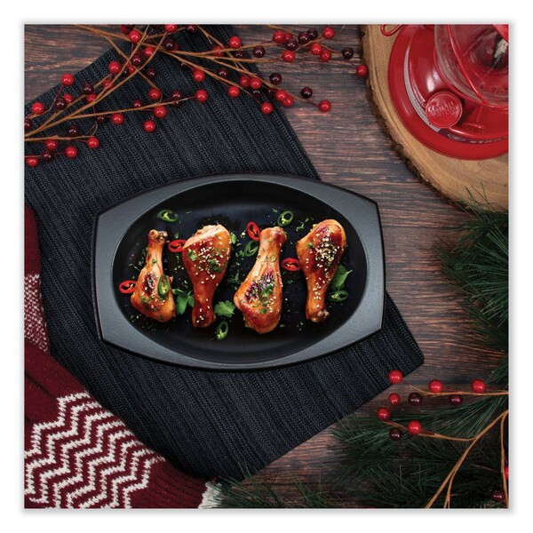 Dart Quiet Classic Laminated Foam Dinnerware, Platter, 9.8 in. x 6.7 in., Black, 500PK - 9PRBQR