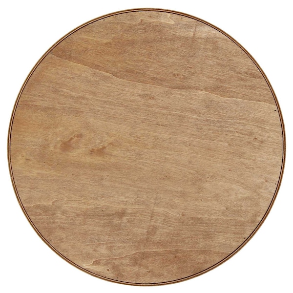 Elegant Designs "Feast" 13.75" Round Wood Serving Tray with Handles - HG2013-NFE