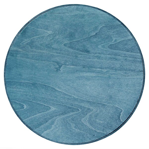 Elegant Designs "Good Vibes" 13.75" Round Wood Serving Tray with Handles - HG2013-BGV