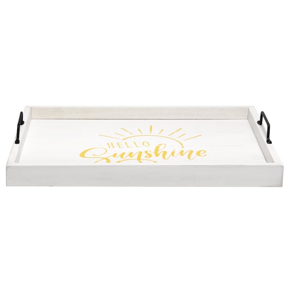 Elegant Designs Elegant Designs Decorative Wood Serving Tray, "Hello Sunshine" - HG2000-WHS