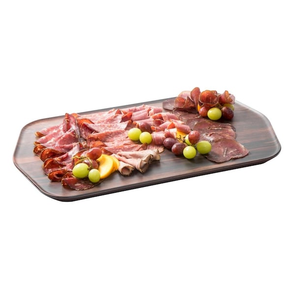 Rosseto Walnut Rectangle Forme Melamine Tray20.4 x 12.4 x 0.2 in. - Set of 3, 3PK - MEL030