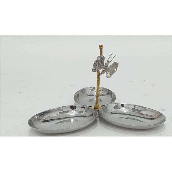 Jiallo Dragonfly Triple Dish- 6 x  4.75 , Handle 8.5 High - 70323